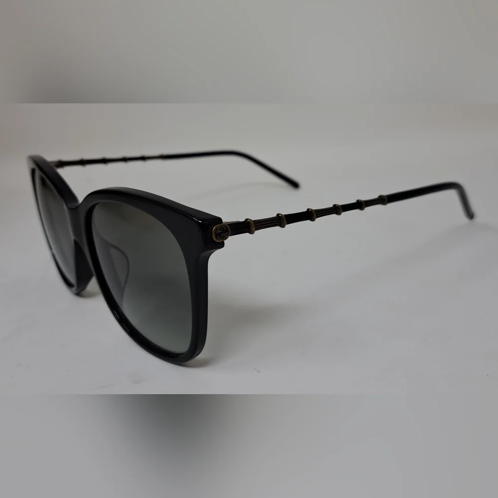Gucci Sunglasses GG0655SA 001 Black Gold Grey Full Rim Square 56MM 56-17-150 - Picture 16 of 16